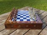 Handmade Chess Set with British Army Metal Pieces