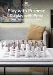 Elegant Marble Chess Set: White & Grey 12-inch