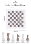 Elegant Marble Chess Set: White & Grey 12-inch