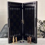 Glass & Wood Chess Backgammon Set for Family Fun