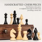 15" Walnut Chess Set with Storage Drawer