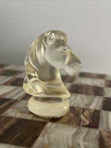 Rare Vintage Czech Glass Chess Set – 31 Pieces