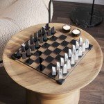 Modern Glass Chess Set with Extra Weighted Pieces