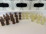 Rare Vintage Czech Glass Chess Set – 31 Pieces