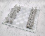 Elegant Glass Chess Set with Frosted Pieces