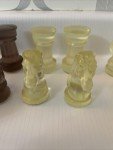 Rare Vintage Czech Glass Chess Set – 31 Pieces