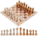 Red and Coral Marble Chess Set - 12 Inches