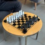 Modern Glass Chess Set with Extra Weighted Pieces