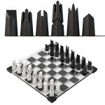 Modern Glass Chess Set with Extra Weighted Pieces