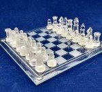 Elegant Glass Chess Set with Frosted Pieces