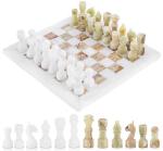 White and Green Onyx Marble Chess Set - 12