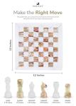 White and Green Onyx Marble Chess Set - 12