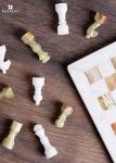 White and Green Onyx Marble Chess Set - 12