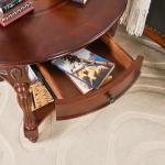 Solid Wood Oval End Table with Drawer