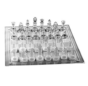 Elegant Acrylic Chess Set with Glass Pieces