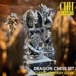 15" 3D Dragon Chess Set - Bronze & Silver