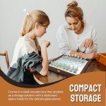 Glass Chess Set with Wooden Case and Pieces