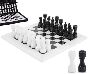 Elegant 12" Marble Chess Set with Storage Box