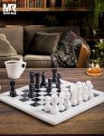 Elegant 12" Marble Chess Set with Storage Box