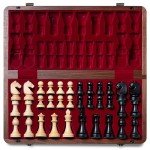 Walnut Folding Chess Set with Extra Queens