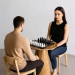 Modern Glass Chess Set with Extra Weighted Pieces