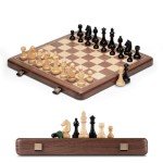 Walnut Folding Chess Set with Extra Queens