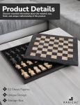 15" Marble Chess Set with Storage Box - Black & Coral