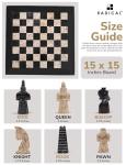 15" Marble Chess Set with Storage Box - Black & Coral