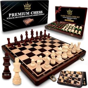 Magnetic Wooden Chess Set - 15 Inch Travel Game