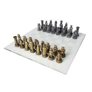 Cats vs Dogs Chess Set with Glass Board