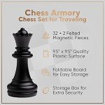 Magnetic 9.5-Inch Travel Chess Set with Storage