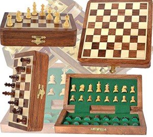 Magnetic Travel Chess Set with Folding Board