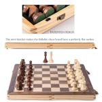 Wooden Folding Chess and Checkers Set - 15 Inch