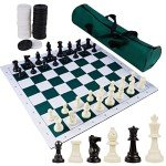 Juegoal 20" Portable 2-in-1 Chess & Checkers Set