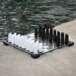 Modern Glass Chess Set with Extra Weighted Pieces