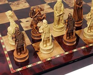 Norse Viking Chess Set with Cherry Board 18
