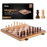 Magnetic Wooden Chess Set - 15 Inch Folding Travel
