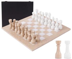 Verona Marble Chess Set with Storage & Extra Queens