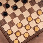 15" Walnut Chess Set with Storage Drawer