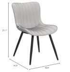 Modern Grey Armless Dining Chairs - Set of 2