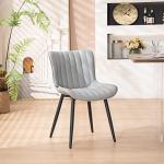Modern Grey Armless Dining Chairs - Set of 2