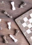 Marble Chess Set - 12 Inch Grey & White