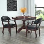 Black Vinyl Boss Captain's Chair with Casters