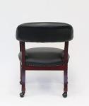Black Vinyl Boss Captain's Chair with Casters