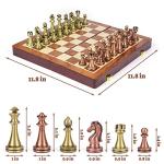 Retro Metal Chess Set with Wooden Folding Board