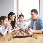Retro Metal Chess Set with Wooden Folding Board