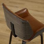 Mid-Century Modern Faux Leather Accent Chair