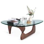 Modern Triangle Coffee Table with Glass Top