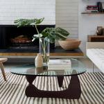 Modern Triangle Coffee Table with Glass Top