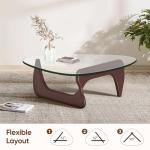 Modern Triangle Coffee Table with Glass Top